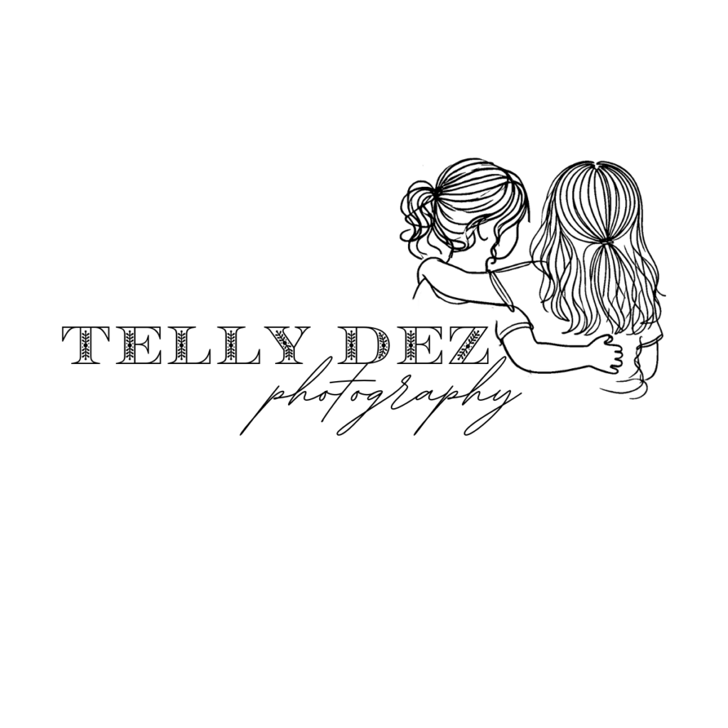 Telly Dez Photography logo with two sisters embracing